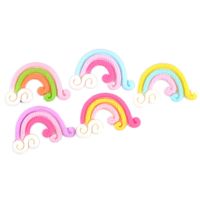 10-100Pcs Cartoon Rainbow Resin flat applique DIY Crafts Scrapbook Hair Accessories Brooch Ornament Materials Embellishments