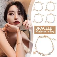 Star Moon Bracelet Korean Charm Stars Moon Pendant Bracelet Girl Women Exquisite Starry Sky Bracelets