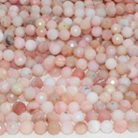 Natural Simple Quality Peruvian Pink Opal Faceted Round Beads 8mm-8.2mm