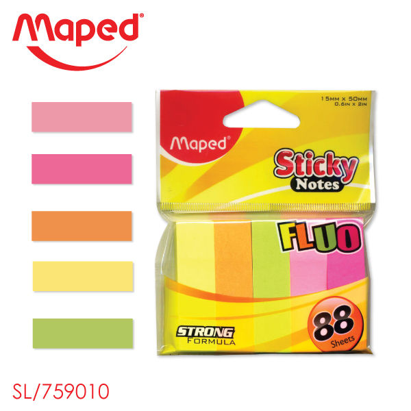 Maped (มาเพ็ด) สติ๊กโน๊ต NEON 5 สี โทนสีสดใส เทปกาวติดคงทน ลอกง่ายไม่ทิ้งคราบกาว รหัส SL/759010