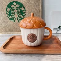 Starbuck Cup ฤดูใบไม้ร่วง Forest Acorn แก้ว Bronze เหรียญเซรามิคถ้วยกาแฟเดสก์ท็อปถ้วยน้ำฝาปิด