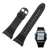 ℗ Silicone Watchband for Casio 3239 W-96H-1A 2A 9A Electronic Watch Dedicated Strap Black Mens Sport Waterproof Rubber Bracelet