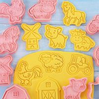 Cartoon Farm Animal Cookie Cutters Set Autumn Farm Party Cake Decorating Mold Fondant Frosting Biscuit Stamp Kitchen Supplies