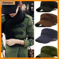 SHENGZU Unisex นักเรียนนายร้อย สายตรวจ หมวกทหาร ปรับได้ หมวกธรรมดา ฝ้าย