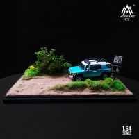 1/64 MoreArt Model Car Scene Diorama Green Field Tracking PVC Storage Box Theme Display Case Toy Gift (Without Car And Figure)