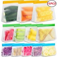 【DT】 hot  3/5 PCS Reusable Ziplock Sealing Freezer Bag EVA Food Storage Bags Leakproof Silicone Fresh-keeping Food Packing Wrap Organizer