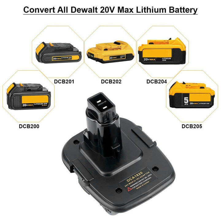 kkmoon-20v-b-attery-อะแดปเตอร์-dca1820สำหรับ-dewalt-18v-เครื่องมือแปลง-dewalt-20v-b-attery-สำหรับ-dewalt-18v-b-attery-dc9096-dc9098-de9096