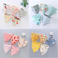 【CC】 Baby Cotton Bib Cartoon Print Absorption Dirt Prevention Saliva Double-layer Boy Children Bibs