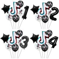 1set Musical Note Party Decoration Foil Number Balloon Baby Boy Faovr Shower Decor Balloon Birthday Party Backdrop Supplies Gift