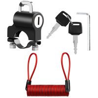 [Sell Well] UniversalAnti Theft HelmetLock W/ Reminder Rope Set Motorcycle Handlebar LockBike Locks