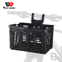 WEST BIKING Foldable Bicycle Front Basket Multi-functional MTB Road Bicycle Handlebar Bag Rear Pannier Cycling Accessories