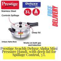 Prestige Svachh Deluxe Alpha Mini Pressure Handi, with deep lid for Spillage Control, 3 L