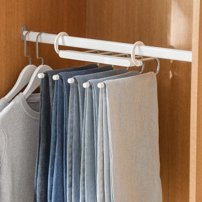 [COD] Nachuan multi-purpose stainless steel five-layer trouser wardrobe storage multi-layer scarf retractable folding clothes