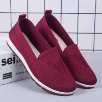 CODwumei04 Breathable Mesh Lightweight Soft Sole Cloth Shoes Flat Womens Shoes