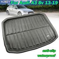 ถาดซับที่เก็บของที่ปรับแต่งได้สำหรับ RS3 S3 A3 Audi 8V Sportback Hatchback 2013-2018ลำต้นพรมเช็ดเท้าพรม2014 2015 2016 2017