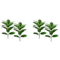 4Pcs Faux Banana Tree Tropical Monstera Leaf Fake Turtle Large Palm Leaves Fern Fake Green Bushes Shrubs Greenery Decor