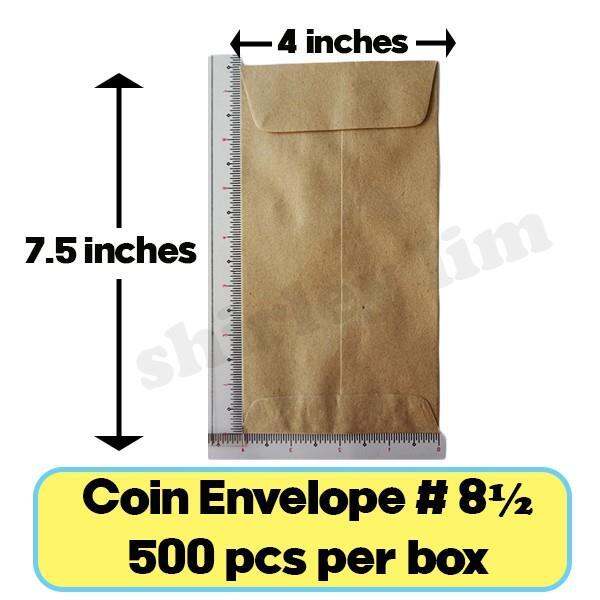 Coin Envelope 500 Pcs Size No. 8½ 7.5 in. x 4 in. Payroll Pay Envelope