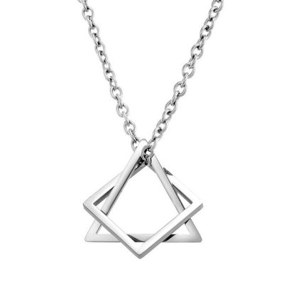 JDY6H Vintage Fashion Hip Hop Men Necklace Triangle Square Collar Combinado Boyfriend Gift Male Accessories Cubana Chain Jewelry