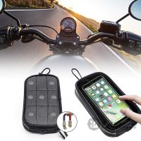 Waterproof Motorcycle Fuel Tank Navigation Phone Bag Oil Tank Bags Mobile Cell Phone Holder Case Bag with 7PCS Strong Magnets Pipe Fittings Accessorie