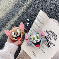 [SOSO 3C accessories] SOSO 3C accessories Cute Cat Amp; Mouse Design Earphone Case With Keychain For Airpod Pro Cartoon Character Style Soft Covers 1/2 Shells