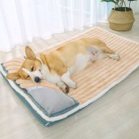 HOOPET Washable Pet Bed Soft Mat for Large Dog Cage Pad Cat House with Pillow Labradors Cushion with Zipper Pet Product Supplies