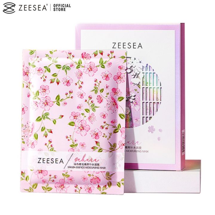 Zesea Masker Hidrasi Wajah Anti Kerut Pelembab Pencerah Sakura