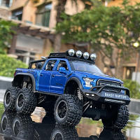 New 1:28 Ford Raptor F150 Car Model Off-Road Vehicle Simulation Alloy Shock Absorber Pull Back Boy Metal Collection Toy Car Gift
