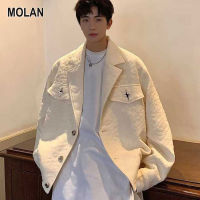 MOLAN สื้อแจ็คเก็ตแขนยาวผู้ชายเสื้อโค้ทแฟชั่นสำหรับผู้ชาย,เสื้อโค้ทลำลองหลวมขนาดใหญ่คู่