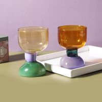 High Brosilicate Cocktail Mug Glass Iirregular Geometry Color Wine Glasses Heat Resistant Glass Cup Ice Water Juice Beer Cup