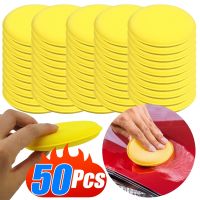 Haywood1 5-50Pcs Car Round Polishing Waxing Sponge Foam Wax Applicator Detailing Cleaning Accessories