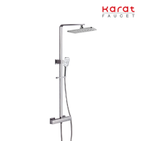 Karat Faucet ก๊อกผสมติดผนัง (Thermostatic) พร้อมชุดฝักบัว Rain Shower และฝักบัวสายอ่อนปรับน้ำ 3 ระดับ รุ่น KRS-043-763T