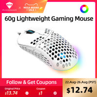 Maze เมาส์สำหรับเล่นเกม M6 RGB PMW3389เมาส์คอมพิวเตอร์สำหรับเล่นเกม16000DPI พีซีแบบปรับโปรแกรมได้ Hollow Design 60G ไฟ LED