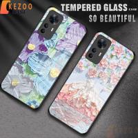 ดอกไม้ภาพวาดสีน้ำมัน เคสโทรศัพท์ Xiaomi 12T 12T Pro ฝาครอบกันกระแทกกระจกแข็ง 212