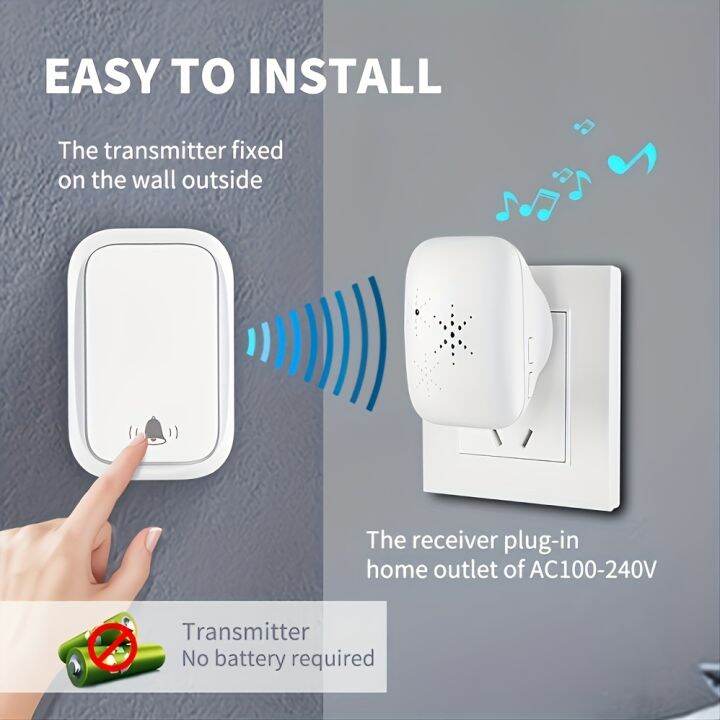 Wireless Doorbell No Battery required Waterproof SelfPowered Door bell