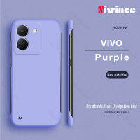 NIWINEE สำหรับ VIVO Y27 5G เคสไร้กรอบเคสโทรศัพท์บางเฉียบยากสีล้วนสำหรับฝาหลัง