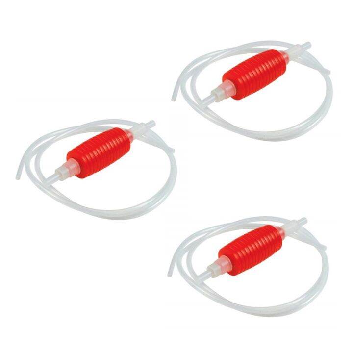 3pcs 2 Meter Red Syphon Tube Hand Fuel Pump Gasoline Siphon Hose Gas