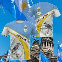 Coat Argentine Republic Flag &amp; of Arms Graphic Tee Summer Cool Mens Fashion O-neck T-shirts Boys Oversized Short Sleeve Tops