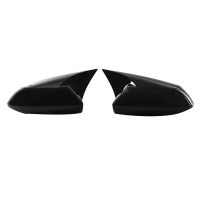 Gloss Black OX Horn Rearview Mirror Cover Cap Trim Accessories For 2019-2023