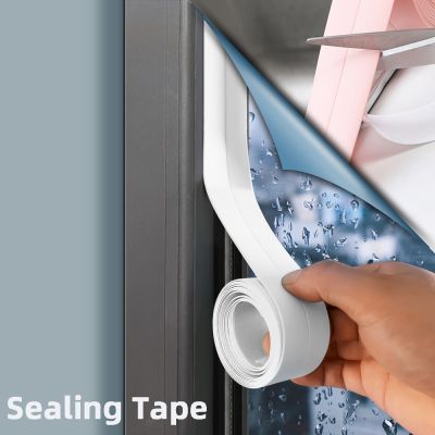 Anti Mildew Waterproof Sealing Tape Bathroom Bathtub White Pvc Self Adhesive Sealing Strip Kitchen Sink Door Window Seam Sticker