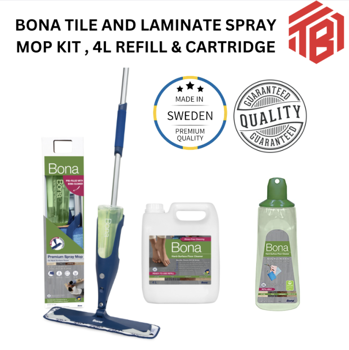 Bona (made in Sweden) Premium Tile and Laminate Spray Mop Kit