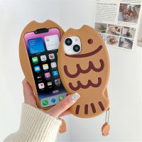 ซิลิโคนนุ่มเหลวเคสสำหรับ12 13 14 Pro Max Cover 14 Plus ฝาหลังน่ารัก3d Snapper Yaki กันกระแทกเคสโทรศัพท์แฟชั่น