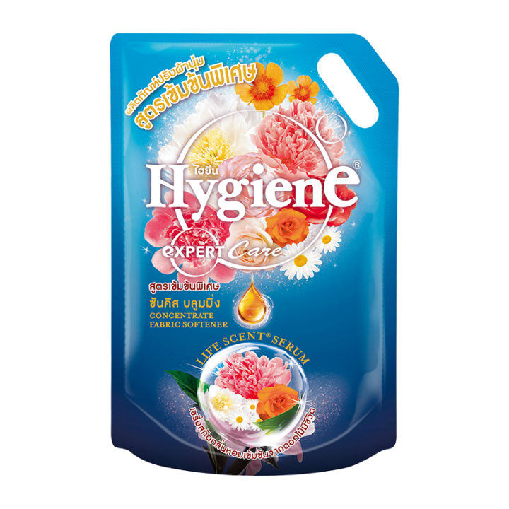 Hygiene Expert Care Life Scent Concentrate Softener Sun Kiss Blooming Aqua 1150 ml.ไฮยีน เอ็กซ์เพิร์ทแคร์ ไลฟ์ เซ้นท์ น้ำยาปรับผ้านุ่ม สูตรเข้มข้น กลิ่นซันคิส บลูมมิ่ง อควา 1150 มล.