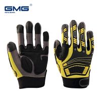 Heavy-Duty Synthetic Leather Gloves Protection Mechanic Touchscreen Vibration Reduction Safety Men