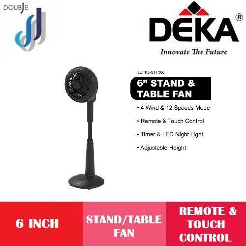 DEKA JETTOSTF360 Air Circulator Fan 6" DC Motor Stand Fan / Table Fan