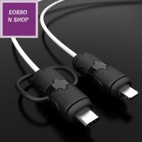 EORRON สายข้อมูล USB ซิลิโคนทำจากซิลิโคน ปลอกป้องกันสาย สายชาร์จไฟ สายเคเบิลจัดการ อุปกรณ์จัดสายเคเบิล ตัวป้องกันหัวชาร์จ ปลอกหุ้มสายไฟ ตัวประหยัดสายชาร์จ ตัวป้องกันสายเคเบิล