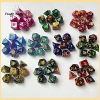 YOUTH BEAUTY 7Pcs/set อะคริลิค 7-Die D4 D6 D8 D10 ลูกเต๋าหลายด้าน เกมตาราง ลูกเต๋าเกม ลูกเต๋า DND