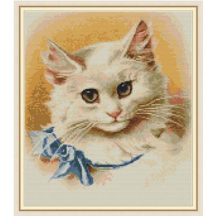 cc-a-cat-with-a-bow-tie-cross-stitch-kit-14ct-11ct-count-print-stitches-needlework-embroidery-handmade