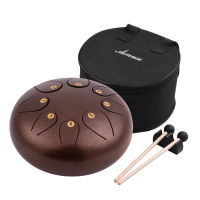 10 Inch Steel Tongue Drum Pan Drum Percussion Steel Drum Instrument 8 Notes with Mallets Mallet Bracket Tonic Sticker Travel Carrying Bag