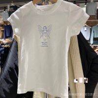 เสื้อยืดคุณภาพดี [S-5XL] [SR-STUDIO] Brandy Melville BM เสื้อยืดคอกลม แขนสั้น พิมพ์ลายผีเสื้อ เอลฟ์ แฟชั่นฤดูร้อน 22