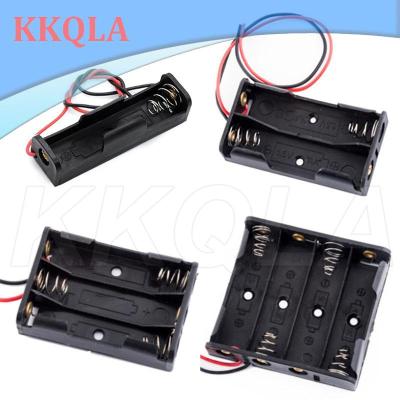 QKKQLA 1 2 3 4 Slots ports AA Size Power Battery Storage Case Box Holder Leads black for diy repair tools